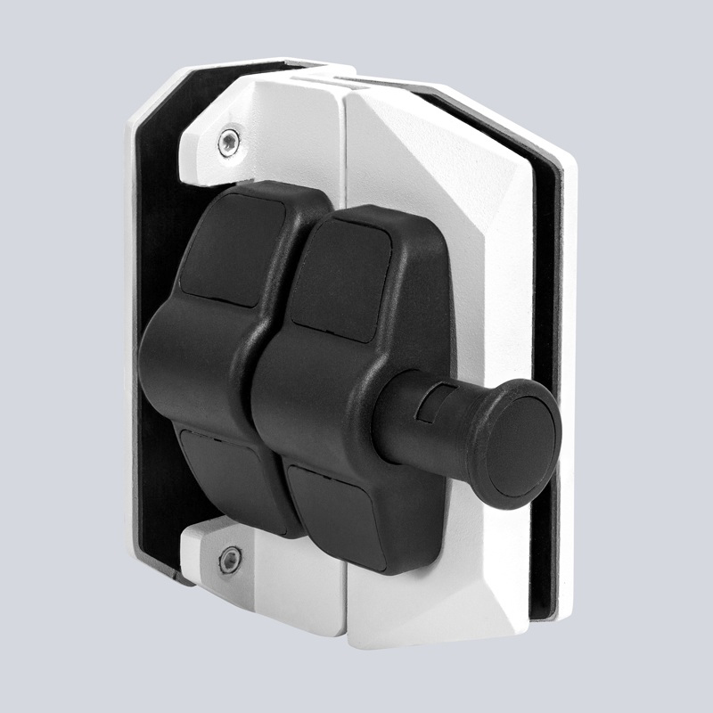 700G90W 90o Glass to Glass Polymer Side Pull White diagonal