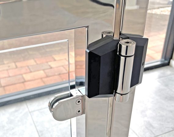 156 Utility Surface Mount Hinge on Framed Glass Gate small